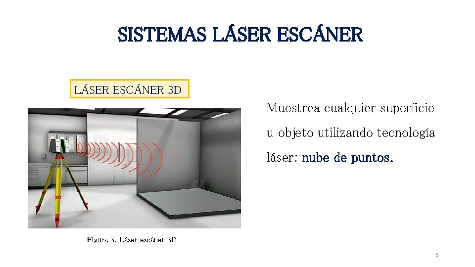 SISTEMAS LÁSER ESCÁNER 3 D Muestrea cualquier superficie u objeto utilizando tecnología láser: nube