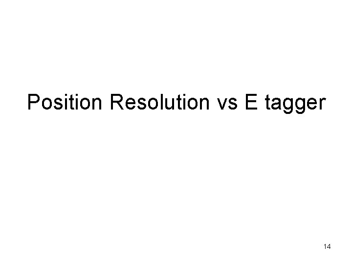 Position Resolution vs E tagger 14 