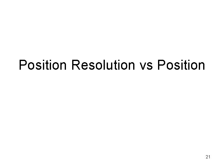 Position Resolution vs Position 21 