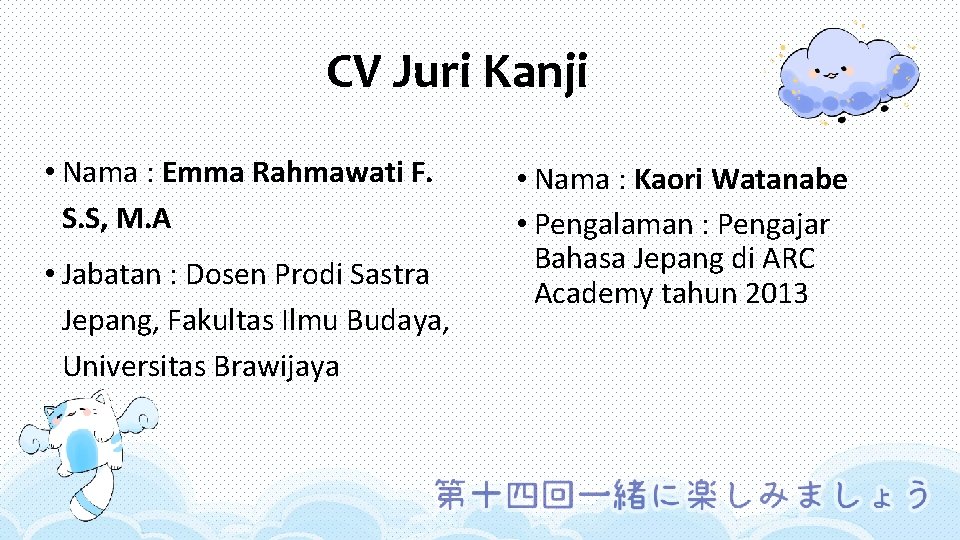CV Juri Kanji • Nama : Emma Rahmawati F. S. S, M. A •