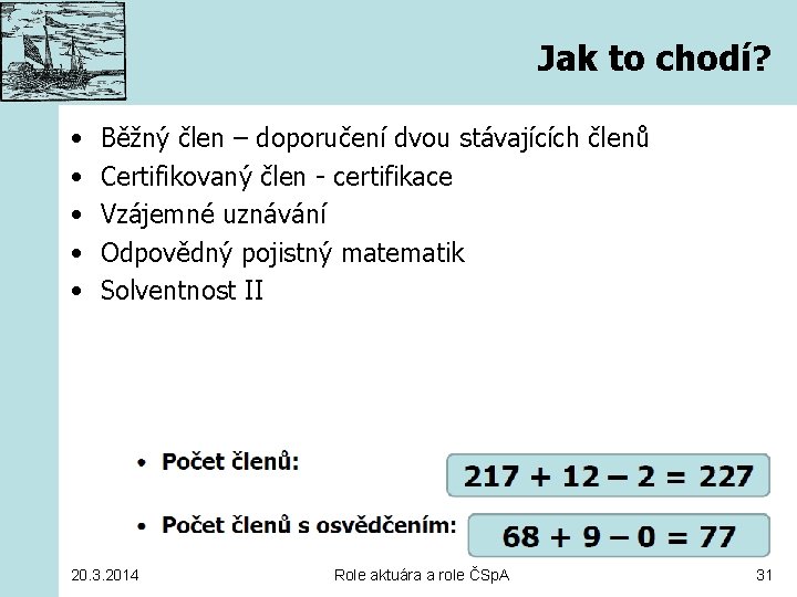 Jak to chodí? • • • Běžný člen – doporučení dvou stávajících členů Certifikovaný