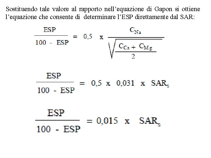 Sostituendo tale valore al rapporto nell’equazione di Gapon si ottiene l’equazione che consente di Sostituendo tale valore al rapporto nell’equazione di Gapon si ottiene l’equazione che consente di