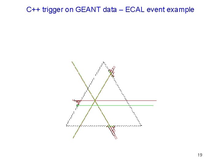 C++ trigger on GEANT data – ECAL event example 19 