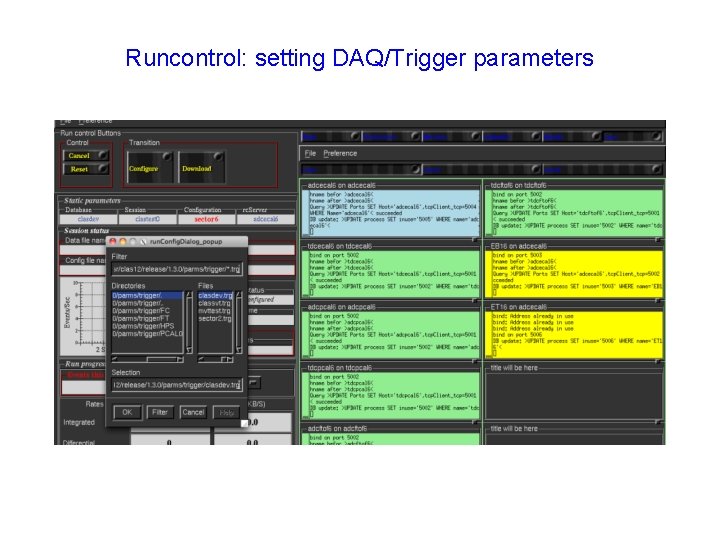 Runcontrol: setting DAQ/Trigger parameters 