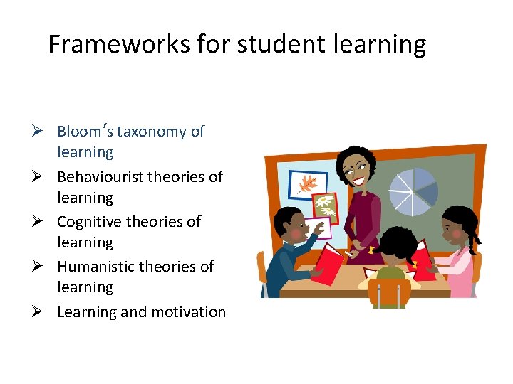 Frameworks for student learning Ø Bloom’s taxonomy of learning Ø Behaviourist theories of learning