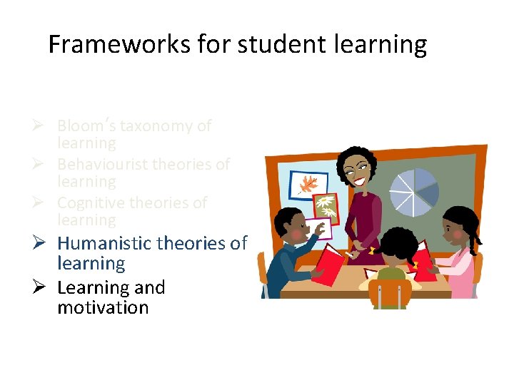 Frameworks for student learning Ø Bloom’s taxonomy of learning Ø Behaviourist theories of learning