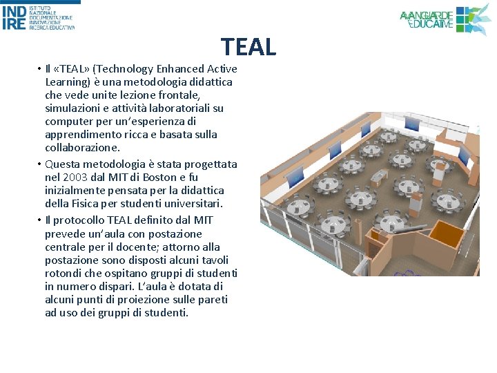 TEAL • Il «TEAL» (Technology Enhanced Active Learning) è una metodologia didattica che vede