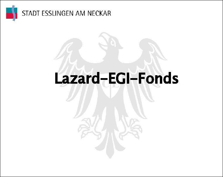 Lazard-EGI-Fonds 25% DJ Euro. Stoxx 50/ 75% Citigroup Euro. BIG seit 12. Januar 2005;