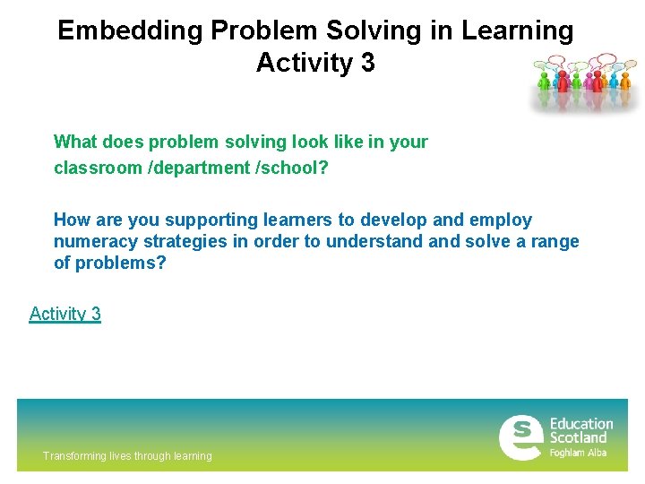 Embedding Problem Solving in Learning Activity 3 What does problem solving look like in Embedding Problem Solving in Learning Activity 3 What does problem solving look like in