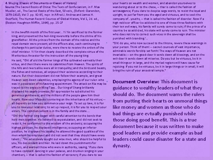 4. Shujing (Classic of Documents or Classic of History) Source: The Sacred Books of