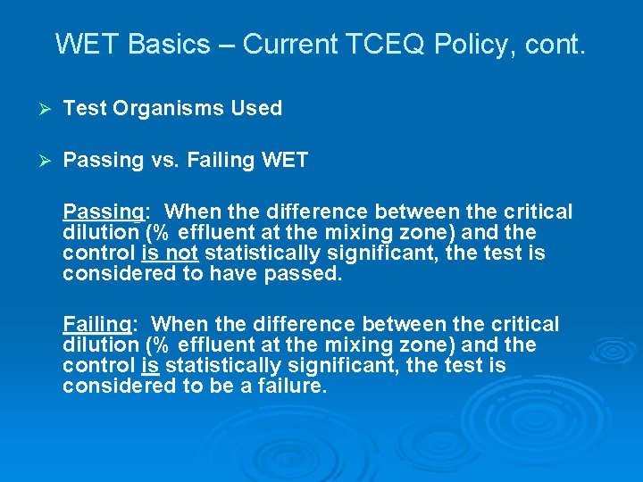 Tceq Rata Testing Whole Effluent Toxicity WET Testing Water Quality Standards