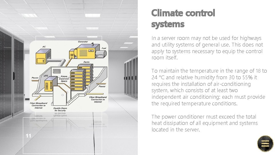 Climate control systems In a server room may not be used for highways and