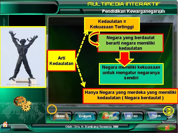 Pendidikan Kewarganegaraan Kedaulatan = Kekuasaan Tertinggi Negara yang berdaulat berarti negara memiliki kedaulatan Arti