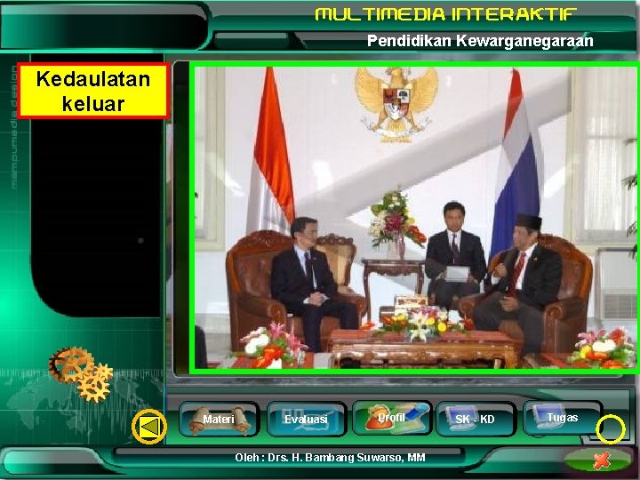 Pendidikan Kewarganegaraan Kedaulatan keluar Materi Evaluasi Profil Oleh : Drs. H. Bambang Suwarso, MM