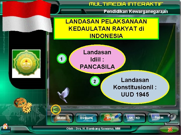 Pendidikan Kewarganegaraan LANDASAN PELAKSANAAN KEDAULATAN RAKYAT di INDONESIA 1 Landasan Idiil : PANCASILA 2