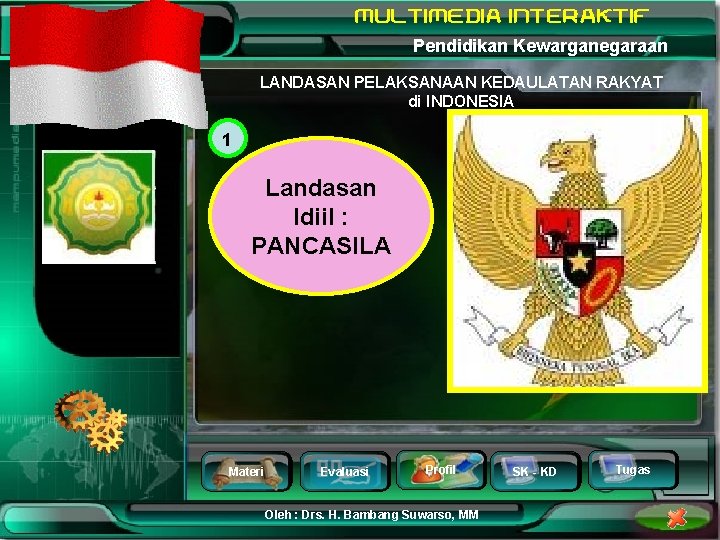 Pendidikan Kewarganegaraan LANDASAN PELAKSANAAN KEDAULATAN RAKYAT di INDONESIA 1 Landasan Idiil : PANCASILA Materi