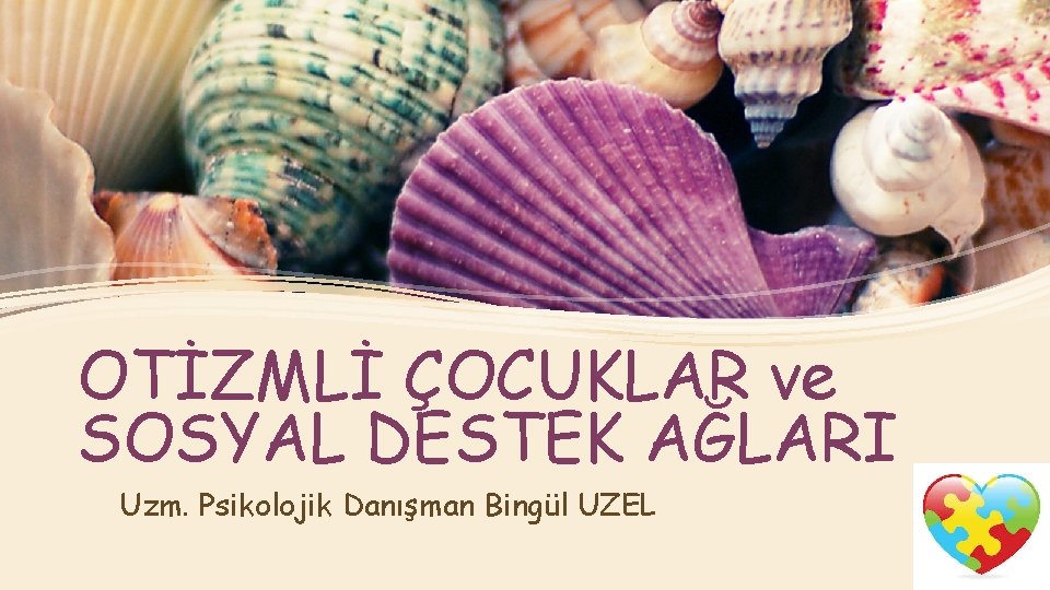 OTİZMLİ ÇOCUKLAR ve SOSYAL DESTEK AĞLARI Uzm. Psikolojik Danışman Bingül UZEL 