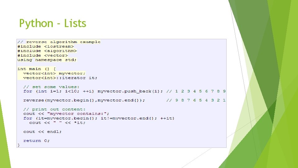 Python - Lists List functionality Use for homogenous collections Mutable - that is, you