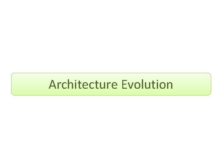 Architecture Evolution 