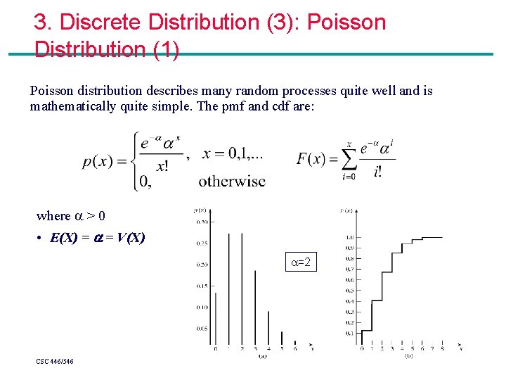 3. Discrete Distribution (3): Poisson Distribution (1) Poisson distribution describes many random processes quite 3. Discrete Distribution (3): Poisson Distribution (1) Poisson distribution describes many random processes quite