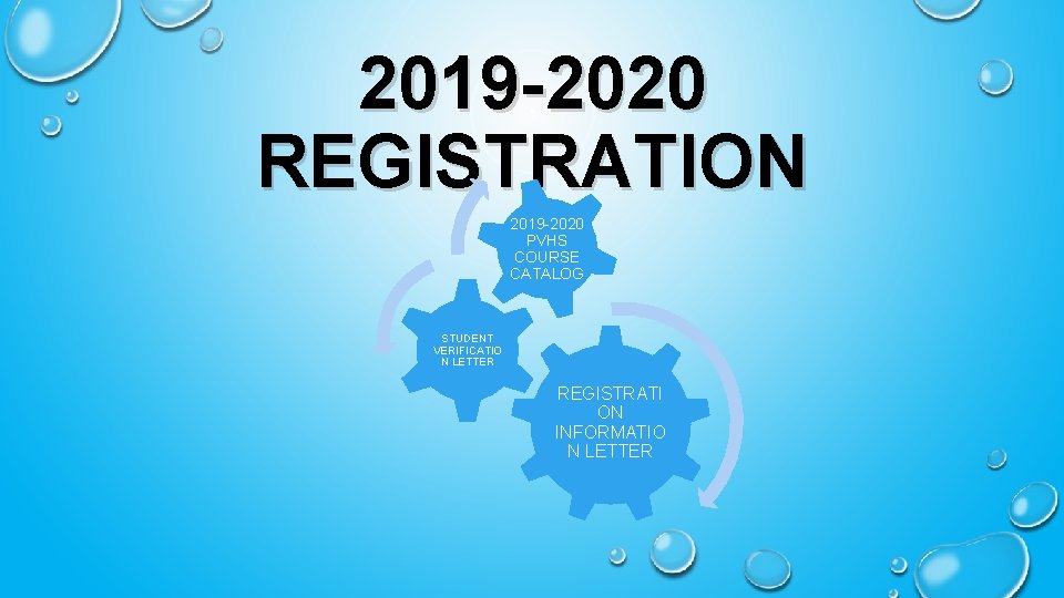 2019 -2020 REGISTRATION 2019 -2020 PVHS COURSE CATALOG STUDENT VERIFICATIO N LETTER REGISTRATI ON