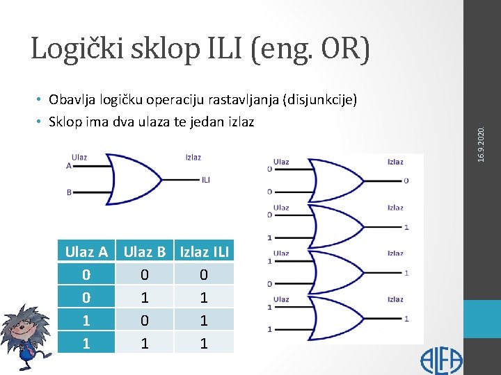  • Obavlja logičku operaciju rastavljanja (disjunkcije) • Sklop ima dva ulaza te jedan