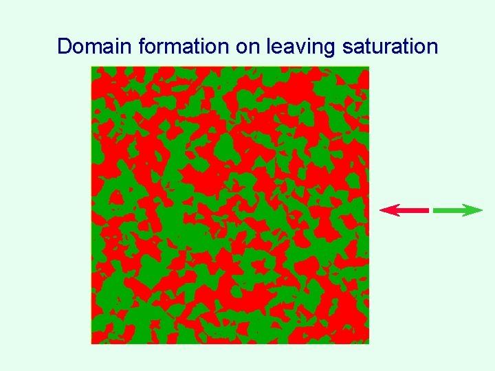 Domain formation on leaving saturation 