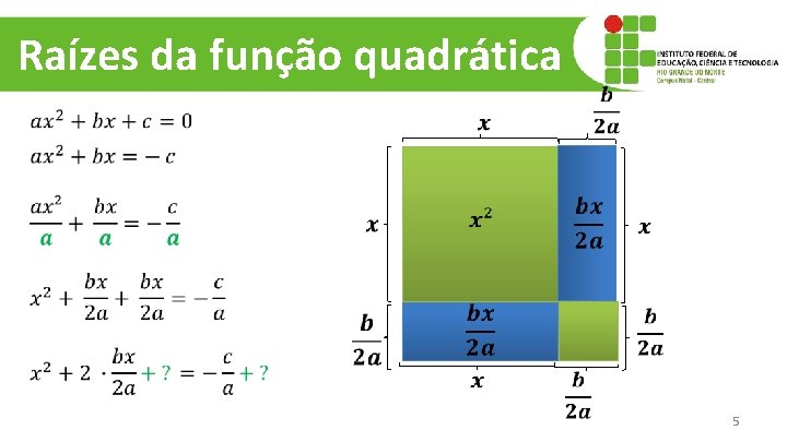 Raízes da função quadrática 5 