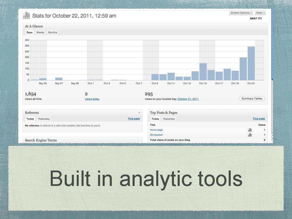 Built in analytic tools 