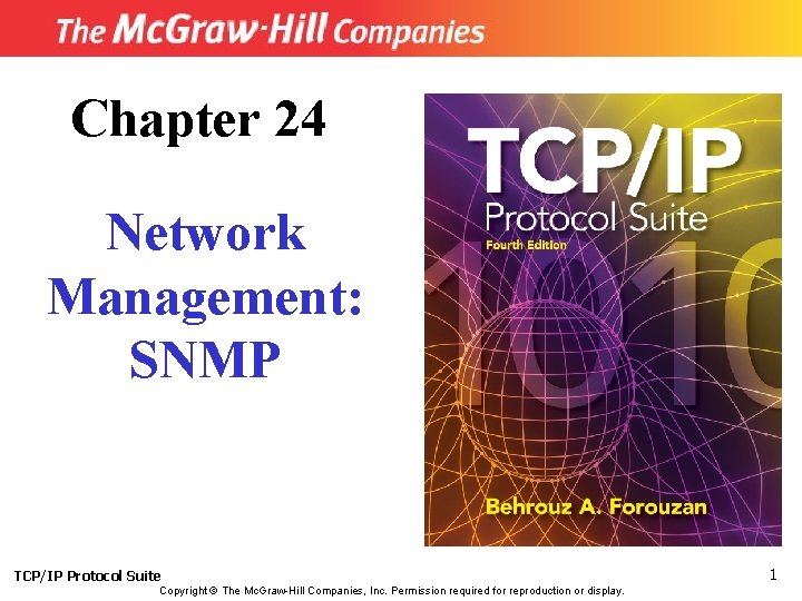 Chapter 24 Network Management: SNMP TCP/IP Protocol Suite Copyright © The Mc. Graw-Hill Companies,