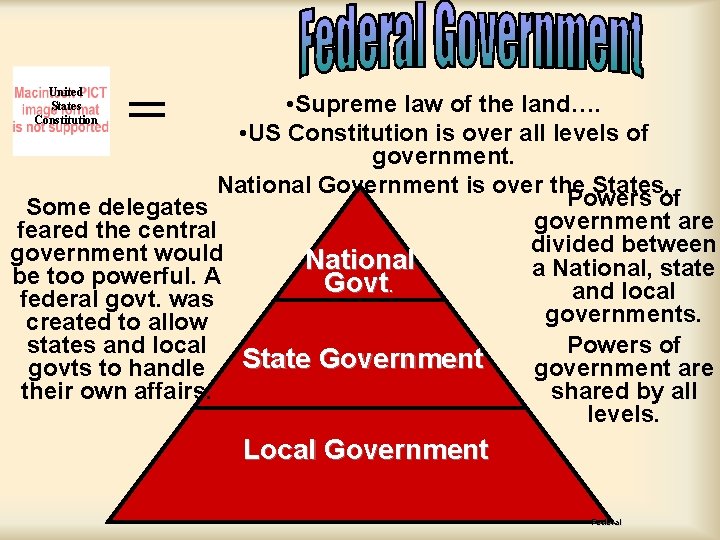 United States Constitution = • Supreme law of the land…. • US Constitution is United States Constitution = • Supreme law of the land…. • US Constitution is