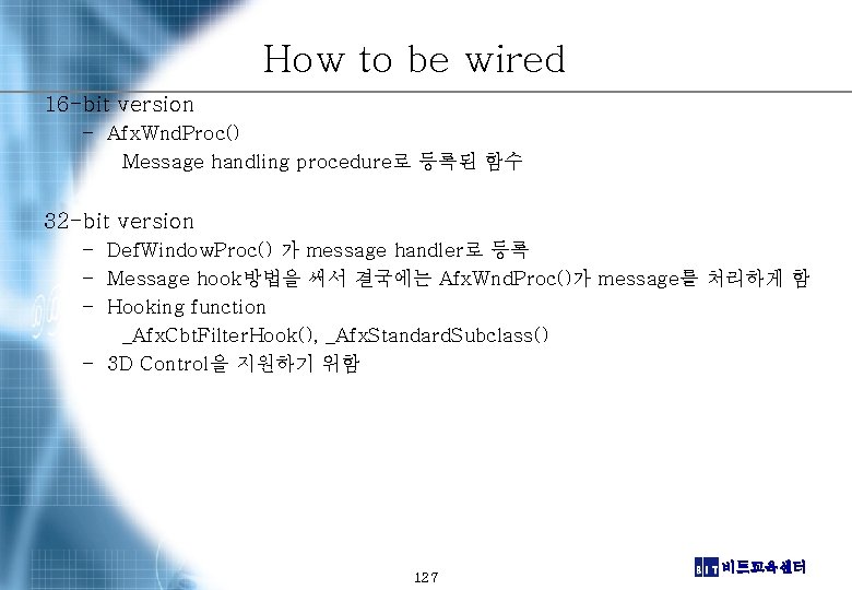 How to be wired 16 -bit version – Afx. Wnd. Proc() Message handling procedure로