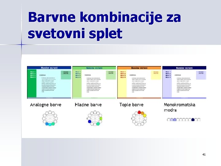 Barvne kombinacije za svetovni splet 41 