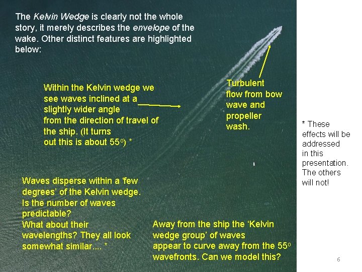 The Kelvin Wedge is clearly not the whole story, it merely describes the envelope