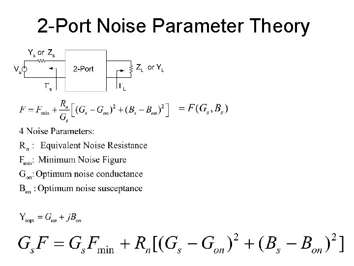 2 -Port Noise Parameter Theory 
