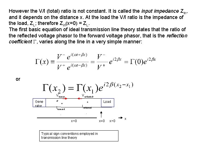 However the V/I (total) ratio is not constant. It is called the input impedance