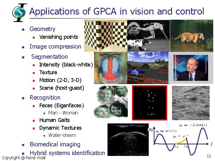 Applications of GPCA in vision and control n Geometry n n n Image compression