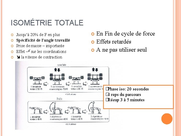 ISOMÉTRIE TOTALE Jusqu’à 20% de F en plus Spécificité de l’angle travaillé Prise de