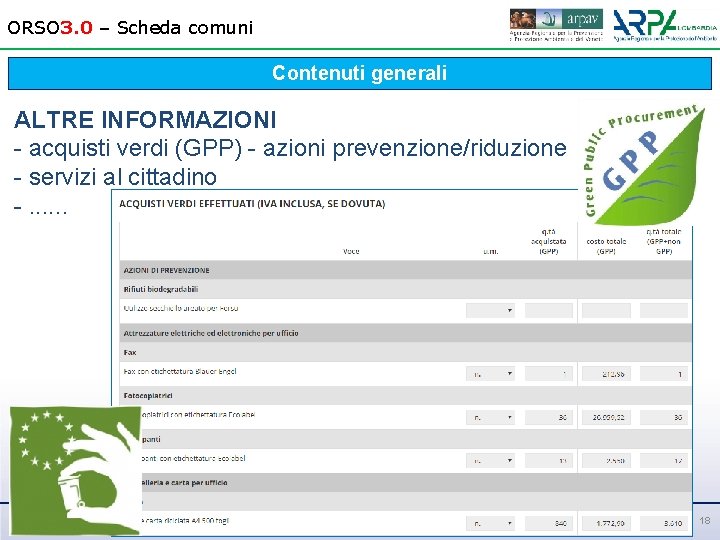 ORSO 3. 0 – Scheda comuni Contenuti generali ALTRE INFORMAZIONI - acquisti verdi (GPP)