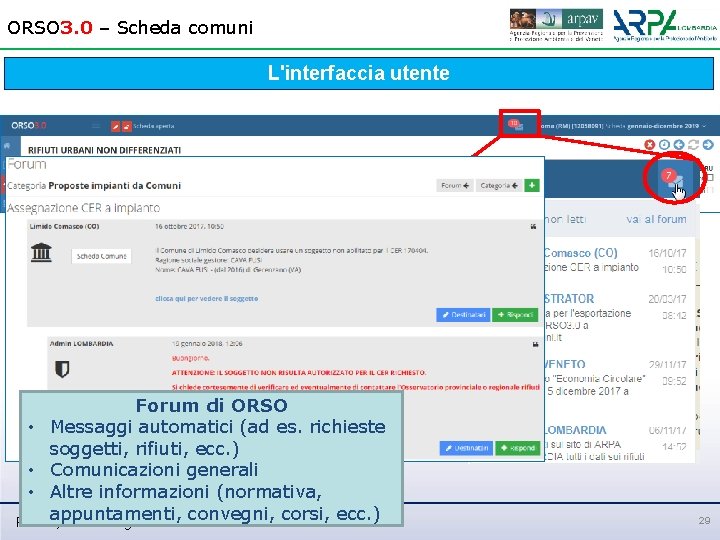 ORSO 3. 0 – Scheda comuni L'interfaccia utente Forum di ORSO • Messaggi automatici