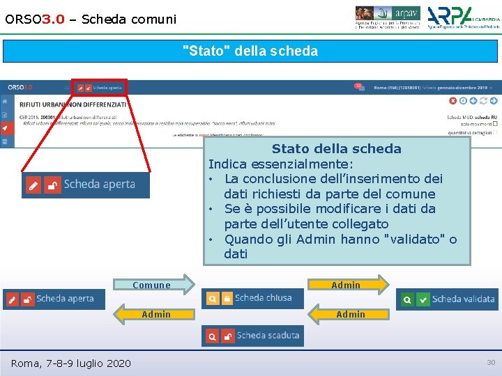 ORSO 3. 0 – Scheda comuni "Stato" della scheda Stato della scheda Indica essenzialmente: