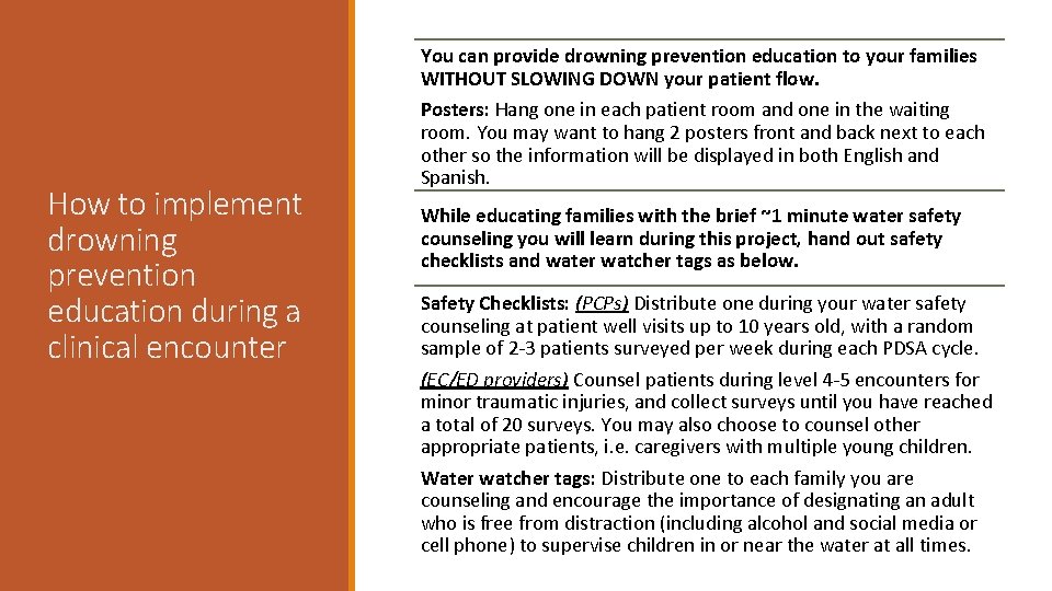 Water Safety Education and Drowning Prevention in the