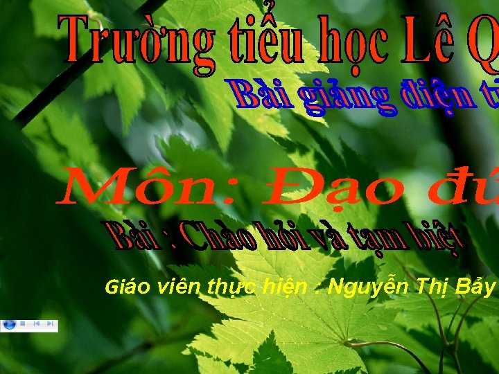 Giáo viên thực hiện : Nguyễn Thị Bảy 