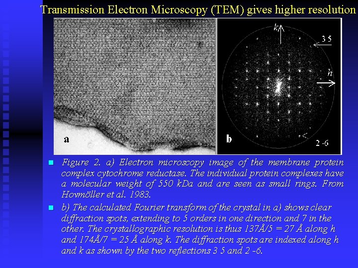 Transmission Electron Microscopy (TEM) gives higher resolution n n Figure 2. a) Electron microscopy