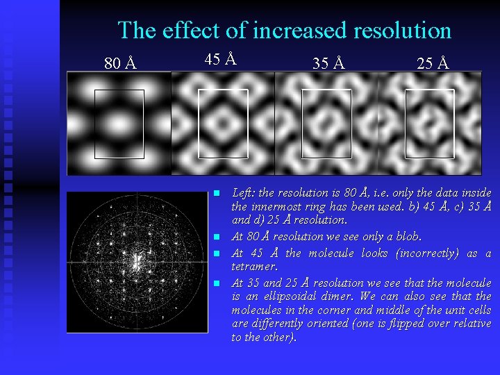 The effect of increased resolution 80 Å 45 Å n n 35 Å 25