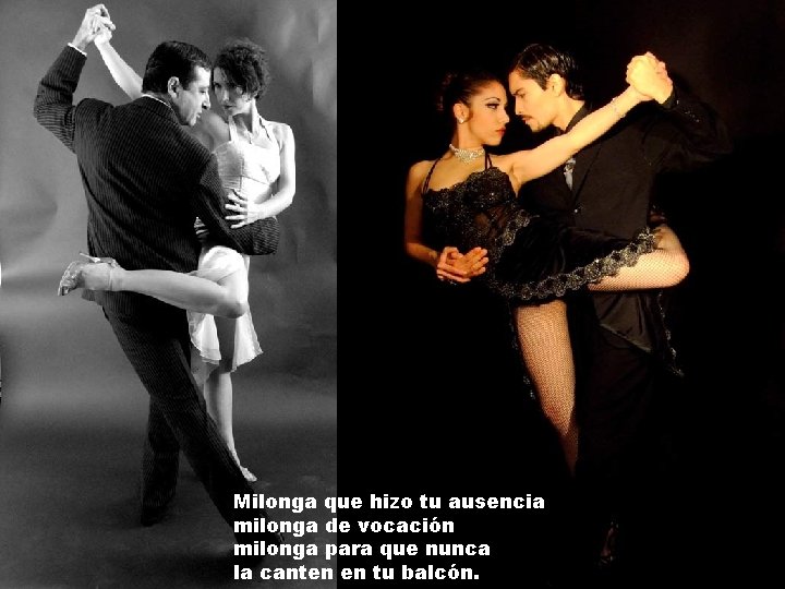 Milonga que hizo tu ausencia milonga de vocación milonga para que nunca la canten