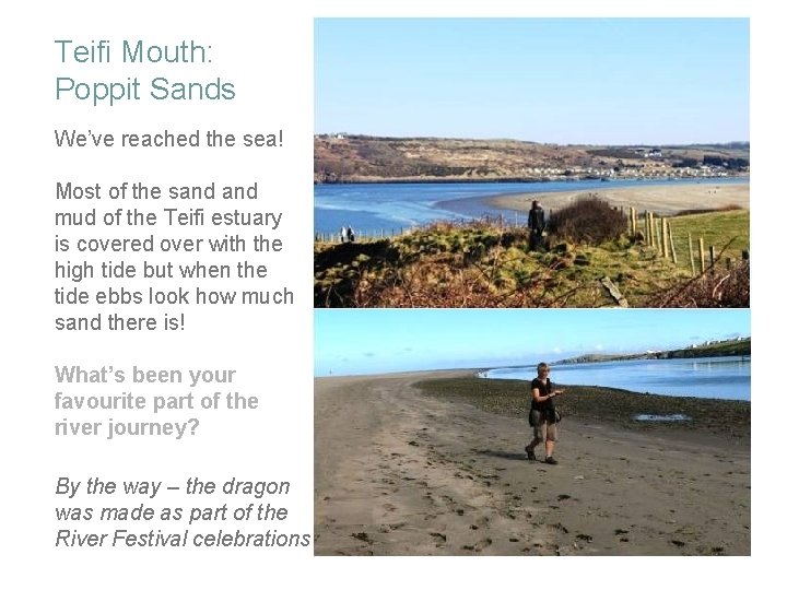 Teifi Mouth: Poppit Sands We’ve reached the sea! Most of the sand mud of