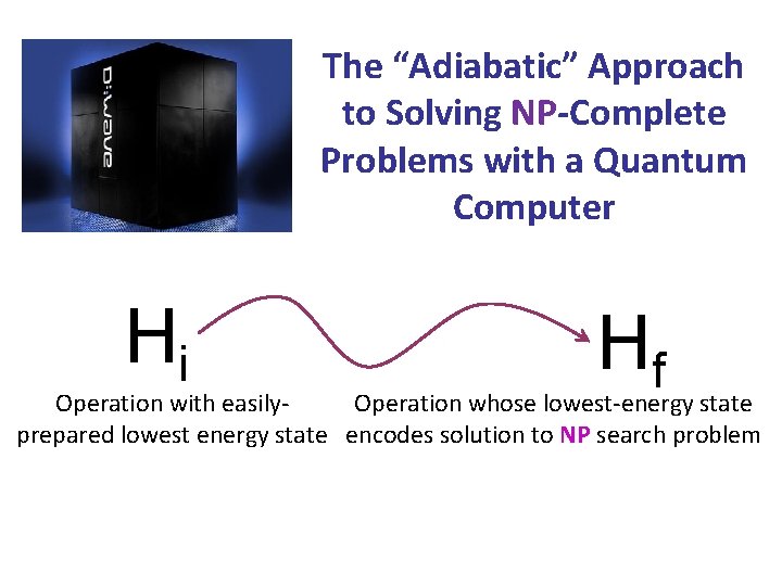 The “Adiabatic” Approach to Solving NP-Complete Problems with a Quantum Computer Hi Hf Operation