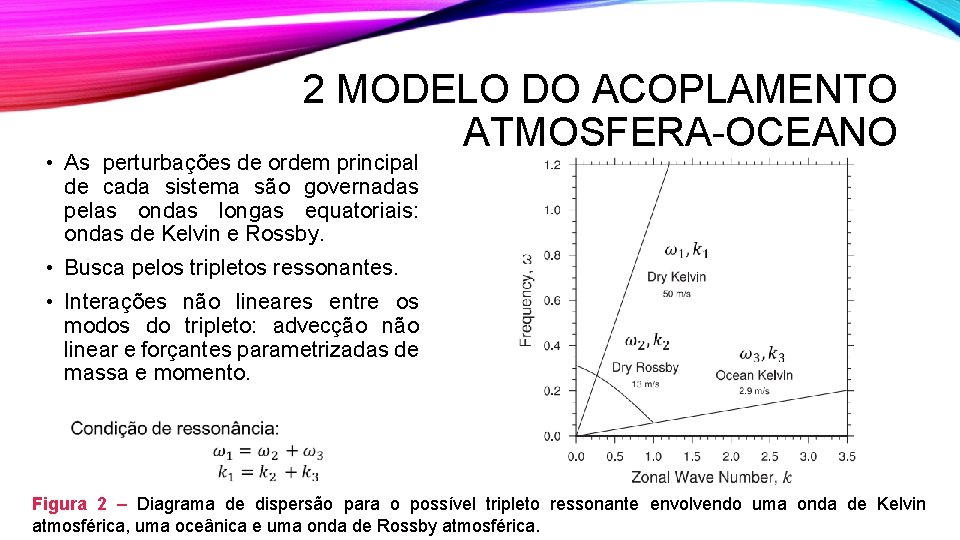 2 MODELO DO ACOPLAMENTO ATMOSFERA-OCEANO • As perturbações de ordem principal de cada sistema
