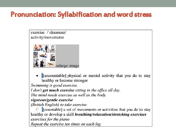 Pronunciation: Syllabification and word stress 